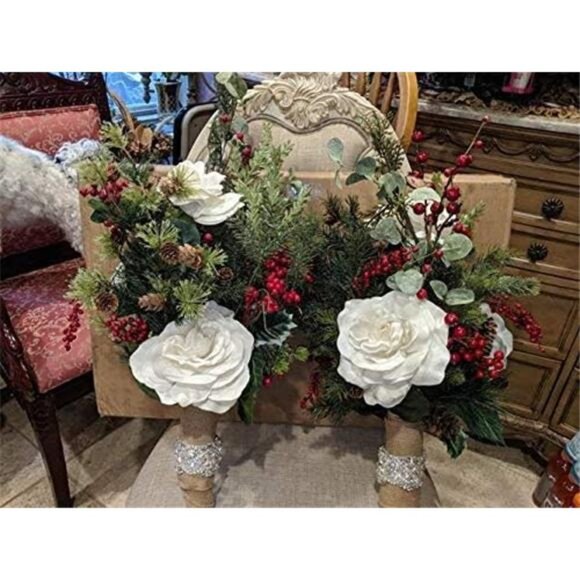 8-Pack Artificial Red Berry Stems - Holly Christmas Berries for Tree & Holiday - Picture 5 of 7